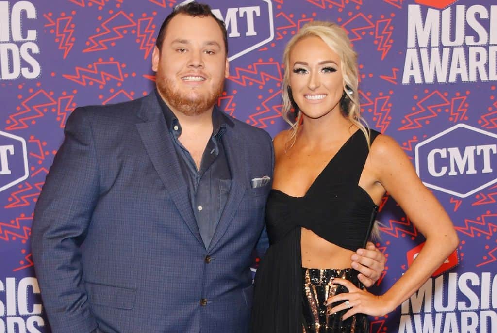 Luke Combs and Nicole Hocking; Photo by Mike Coppola/Getty Images for CMT