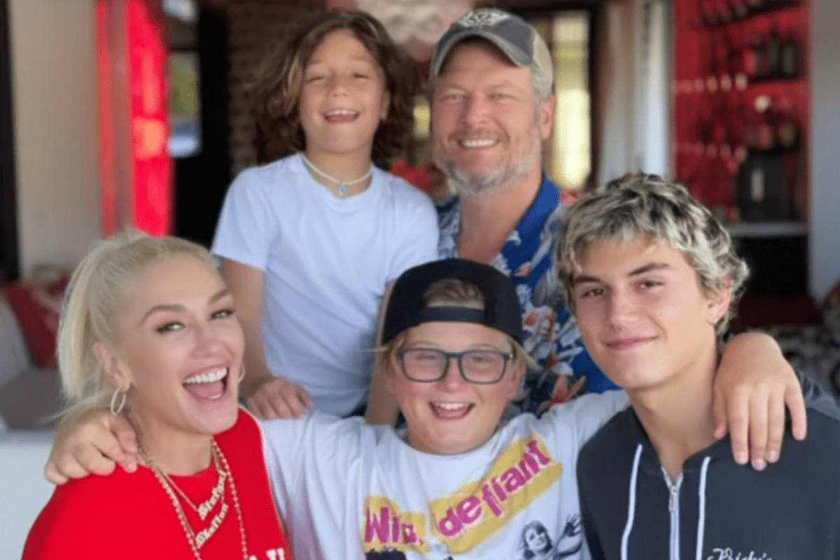 Gwen Stefani Shares Adorable New Family Photo with Blake Shelton and