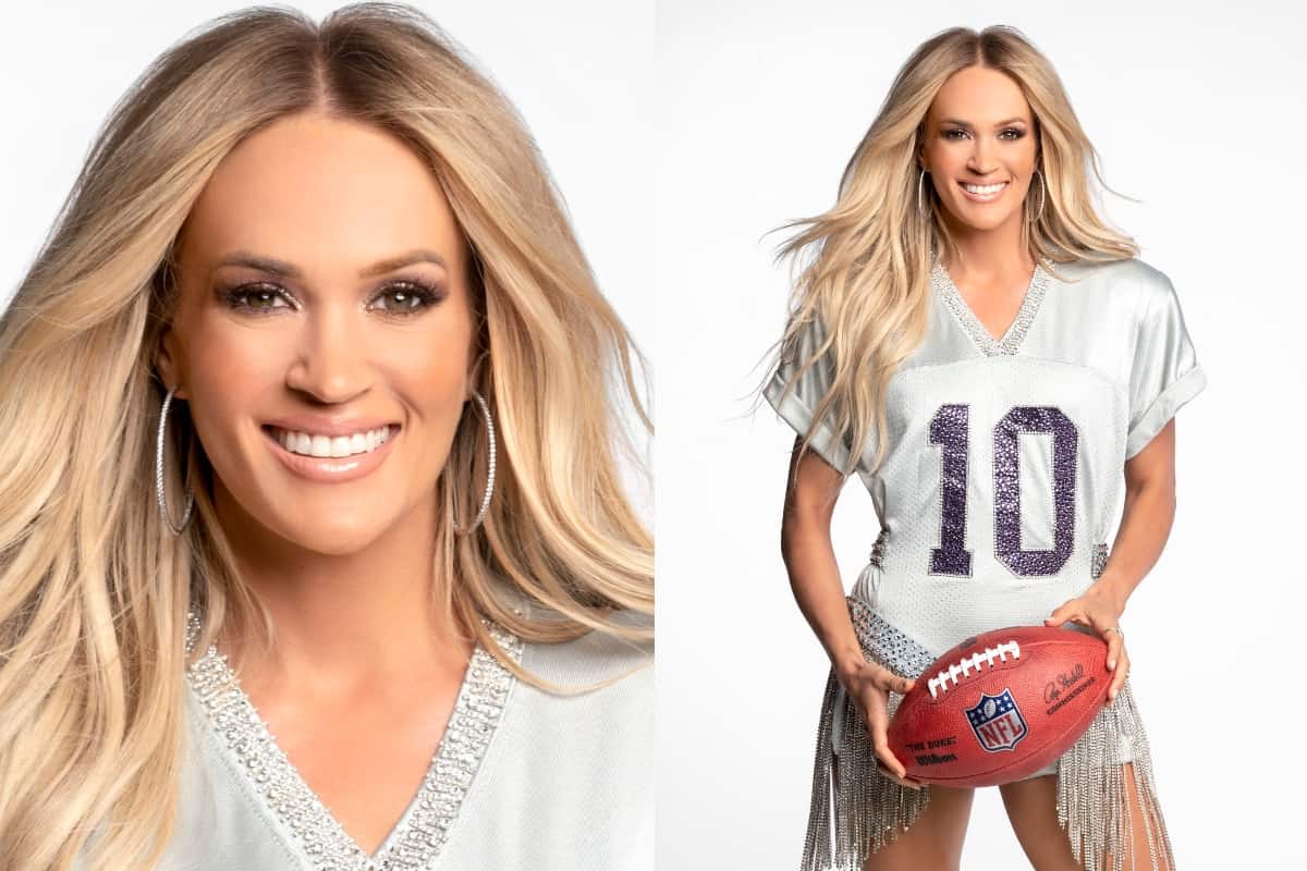 Carrie Underwood Dazzles In Custom Rhinestone Jersey Celebrating 10 Years  With 'Sunday Night Football' - Country Now