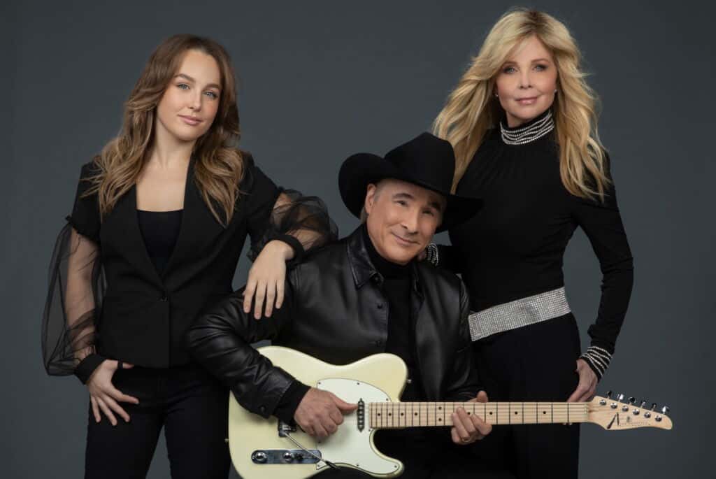 L to R Lily Pearl Black, Clint Black, Lisa Hartman Black; Photo Provided