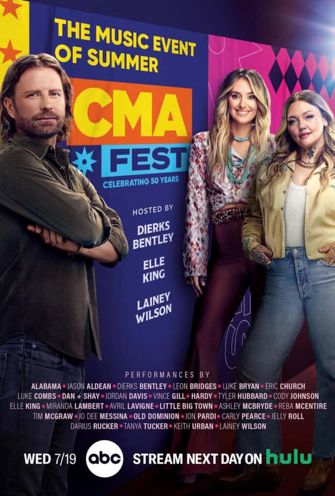 Dierks Bentley, Elle King, Lenny Wilson;  Zdjęcie dzięki uprzejmości CMA/ABC