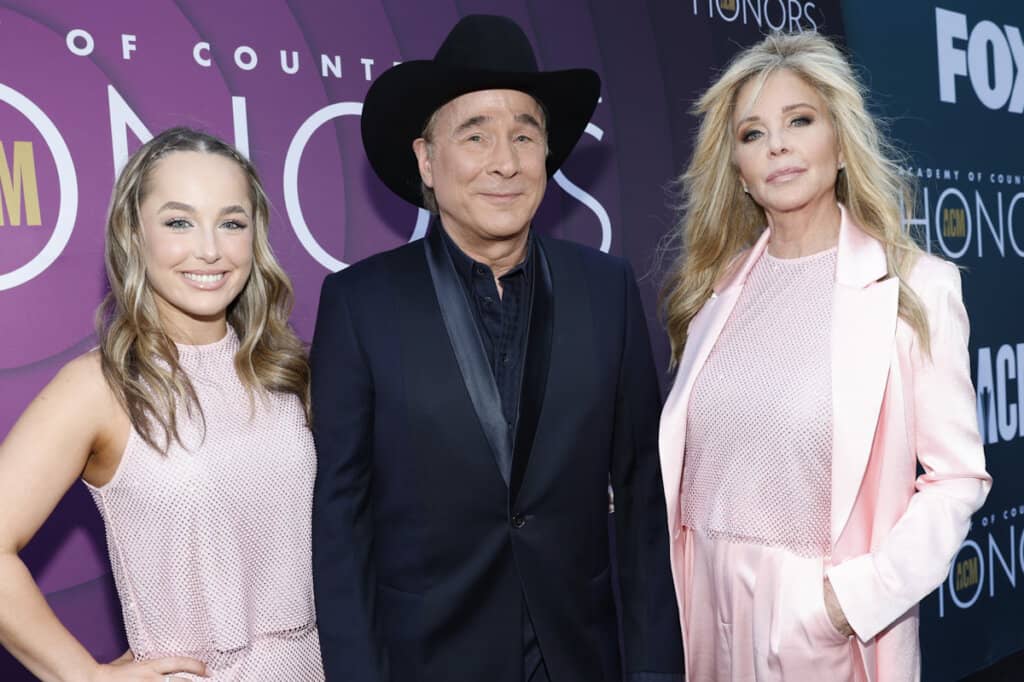 Lily Pearl Black, Clint Black and Lisa Hartman Black; Photo by Jason Kempin/Getty Images for ACM