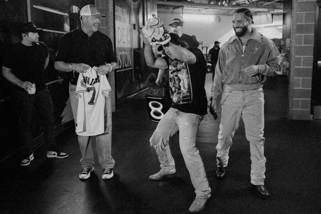 Roger Clemens, Morgan Wallen, Drake; Photo by Matt Paskert