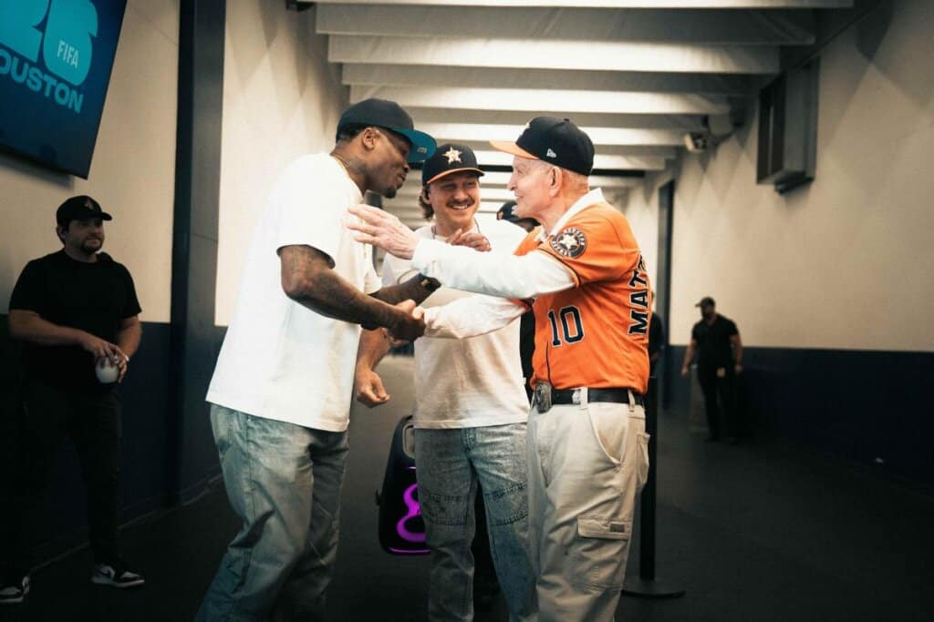 Andre Johnson, Morgan Wallen, Mattress Mack; Photo by Matt Paskert