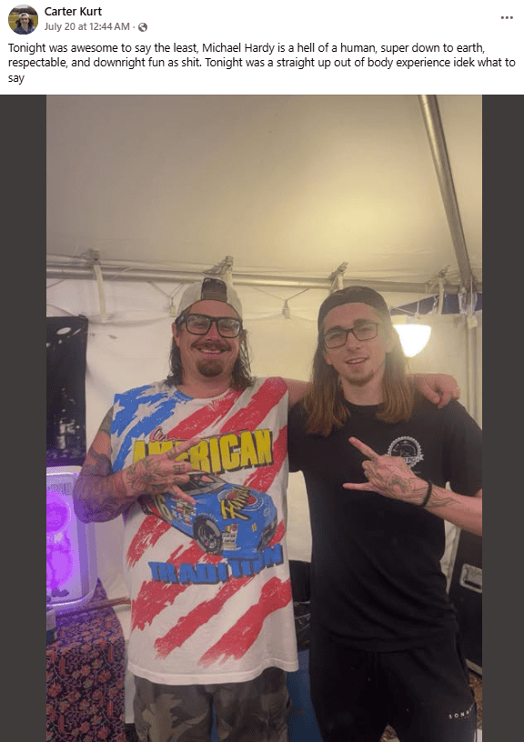 HARDY with Carter Kurt; Photo via Facebook