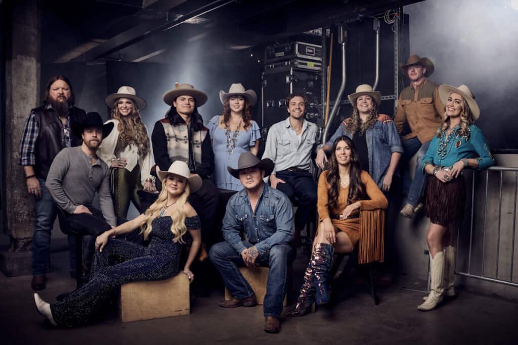 Contestants of season one of the CBS Original Series THE ROAD. Pictured (L-R): Top Row: Channing Wilson, Britnee Kellogg, Blaine Bailey, Cassidy Daniels, Forrest McCurren, Briana Adams, Adam Sanders, and Olivia Harms. Bottom Row: Jon Wood, Billie Jo Jones, Cody Hibbard, and Jenny Tolman. Photo by Evan Mulling/CBS