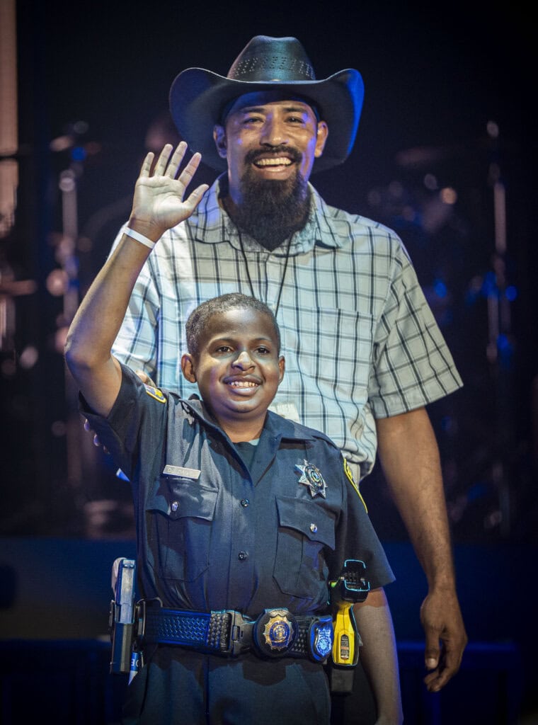 DJ Daniel and DJ’s father on stage at the Full Throttle tour stop in Houston, TX on August 15th; Photo by Courtney Reed