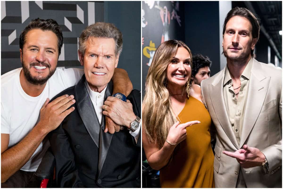 Luke Bryan with Randy Travis, Carly Pearce with Russell Dickerson; Photos by John Shearer/Getty Images for ACM