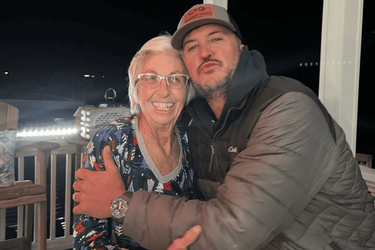 Luke Bryan with his mom, LeClaire; Photo via Instagram
