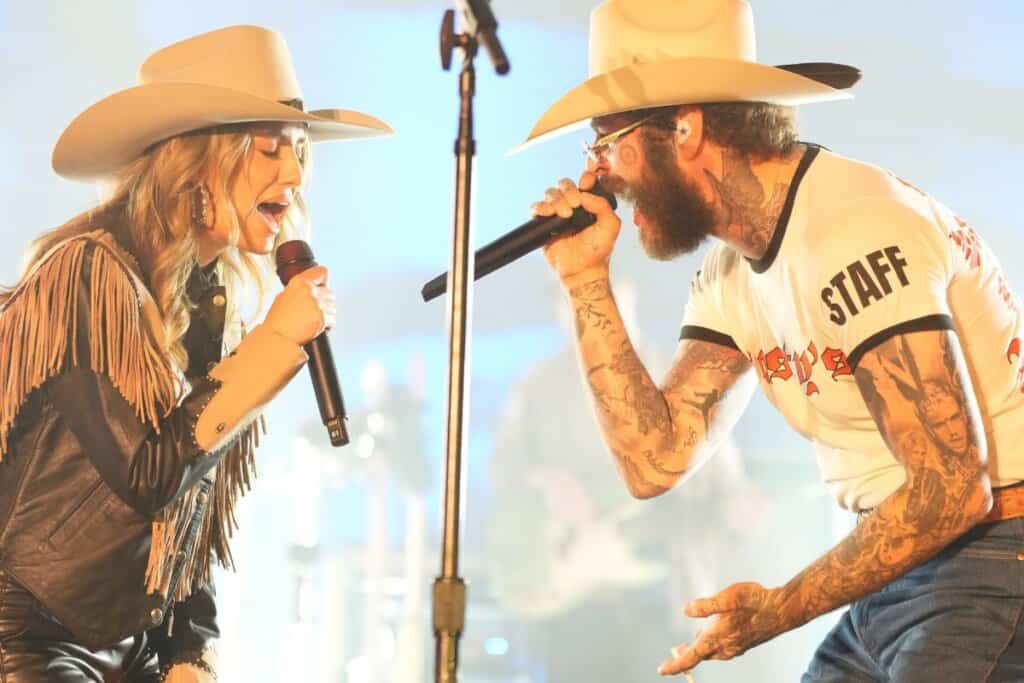 Lainey Wilson, Post Malone; Photo by Adam Degross