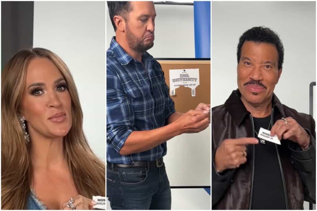 Carrie Underwood, Luke Bryan, Lionel Richie; Photos via American Idol, YouTube