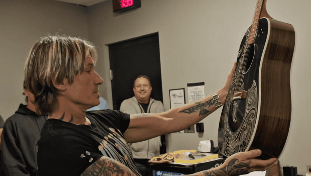 WATCH: Keith Urban Gets Emotional as Chase Matthew Surprises Him with Custom  Guitar with Special Meaning - Country Now