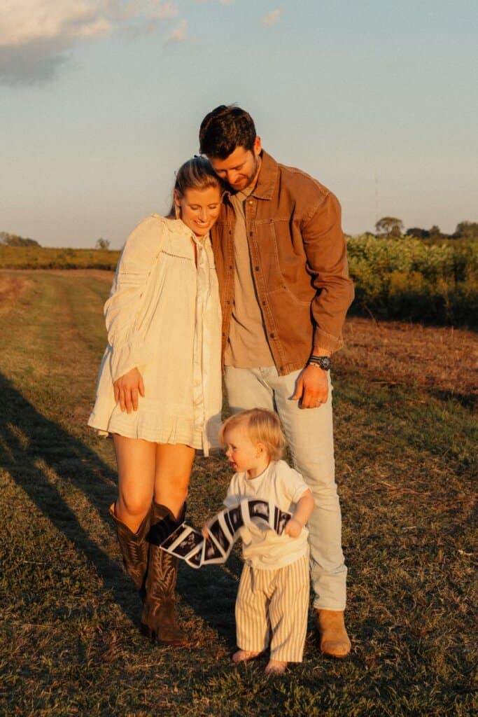 Adam Doleac, son Jack and wife MacKinnon; Photo by Jack Owens
