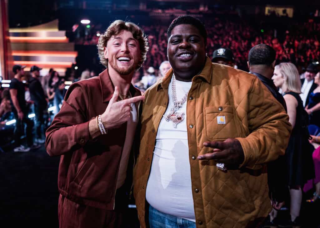 Bailey Zimmerman and BigXthaPlug attend the 59th Annual Country Music Association Awards at Bridgestone Arena on November 19, 2025 in Nashville, Tennessee; Photo by John Shearer/Getty Images for CMA