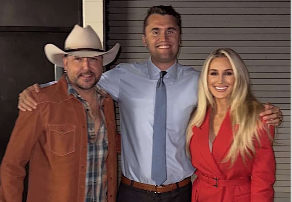 Jason Aldean, Charlie Kirk, Brittany Aldean; Photo Courtesy Brittany Aldean 