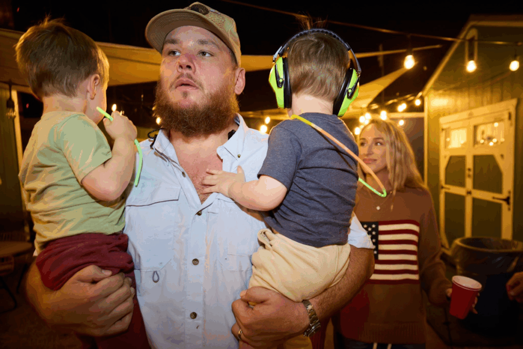 Luke Combs with his sons; Photo courtesy of Luke Combs