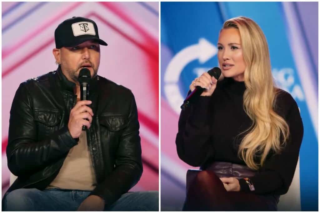 Jason Aldean, Britany Aldean; Photo via Turning Point USA on X  