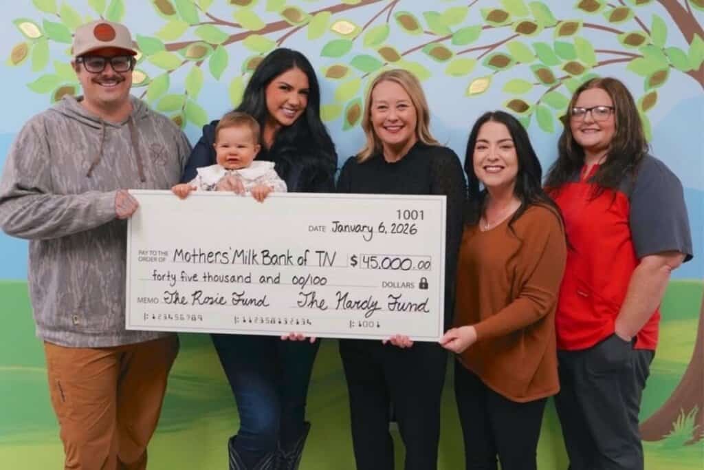 Hardy, Caleigh and Rosie with Milk Fund TN; Photo Provided