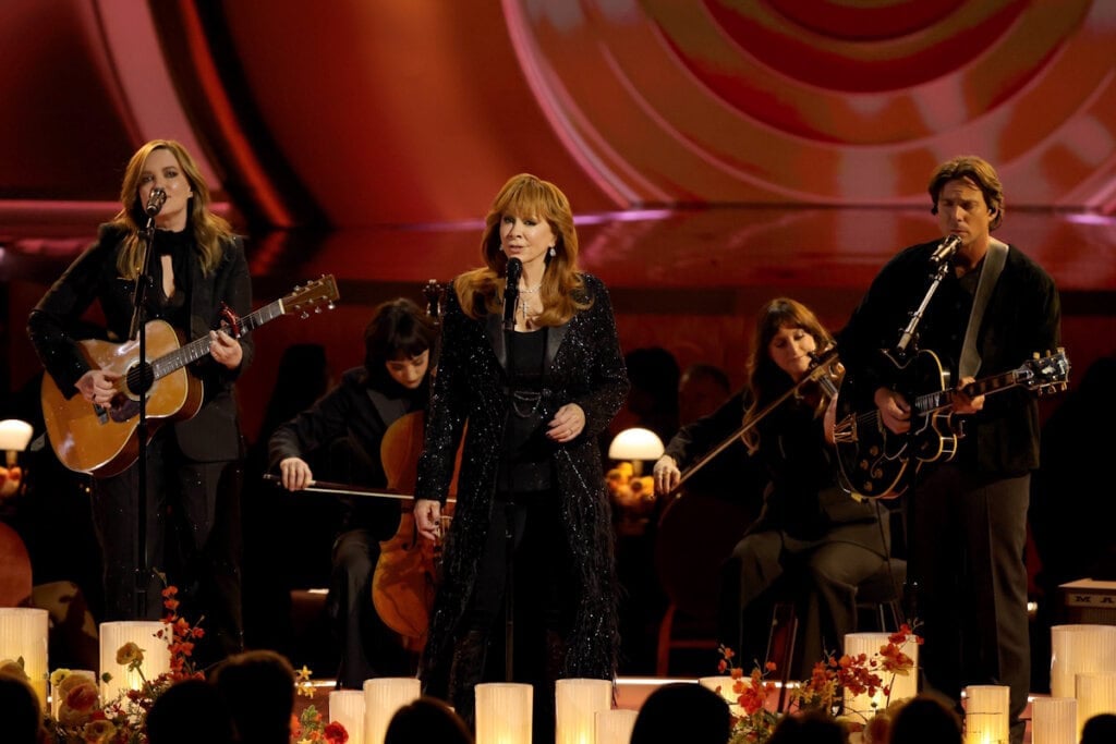 Brandy Clark, Reba McEntire and Lukas Nelson perform onstage during the 68th GRAMMY Awards at Crypto.com Arena on February 01, 2026 in Los Angeles, California; Photo by Kevin Winter/Getty Images for The Recording Academy