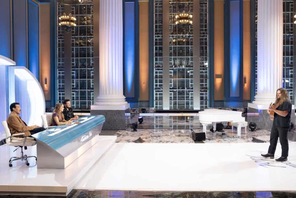 Lionel Richie, Carrie Underwood, Luke Bryan, Chris Tungseth; Photo by Disney/Eric McCandless