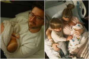 Adam Doleac with wife MacKinnon, son Jack and baby girl Madley ; Photos Courtesy of Adam Doleac