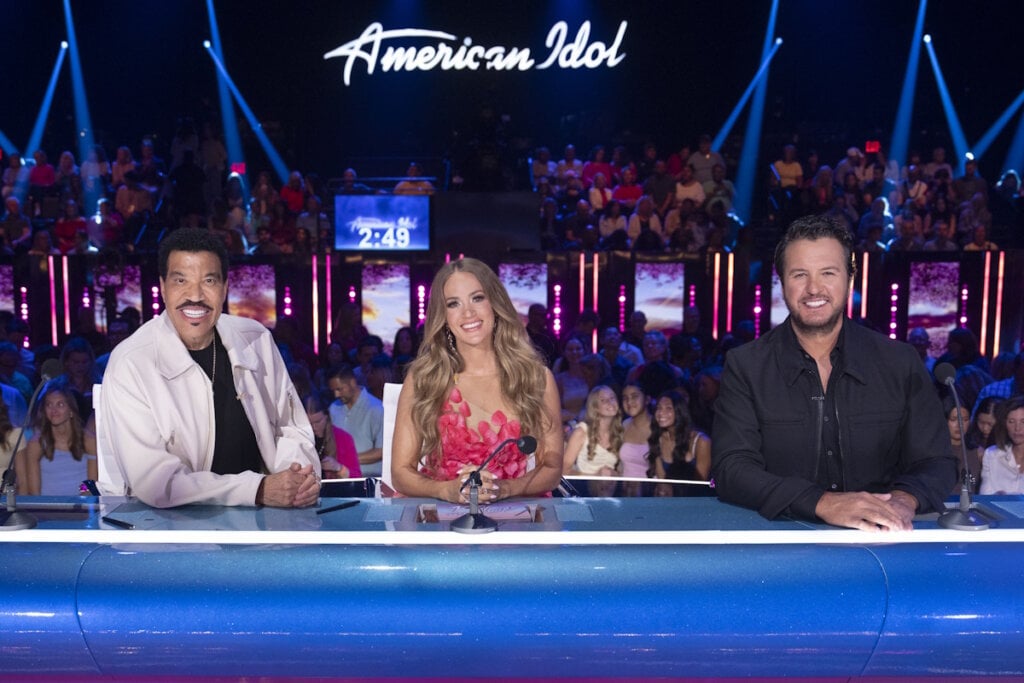 Lionel Richie, Carrie Underwood, Luke Bryan; Photo by Disney/Eric McCandless