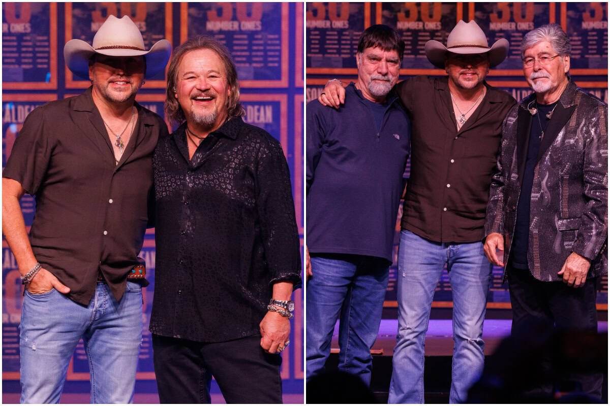 Jason Aldean with Travis Tritt and Alabama; Photos by Jeff Johnson