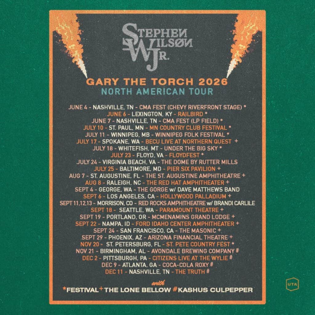 Stephen Wilson Jr.; Gary The Torch Tour 2026