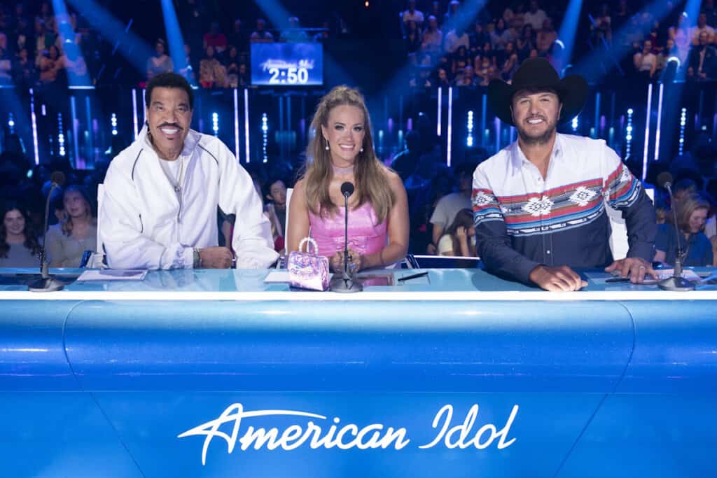Lionel Richie, Carrie Underwood, Luke Bryan; Photo by Disney/Eric McCandless