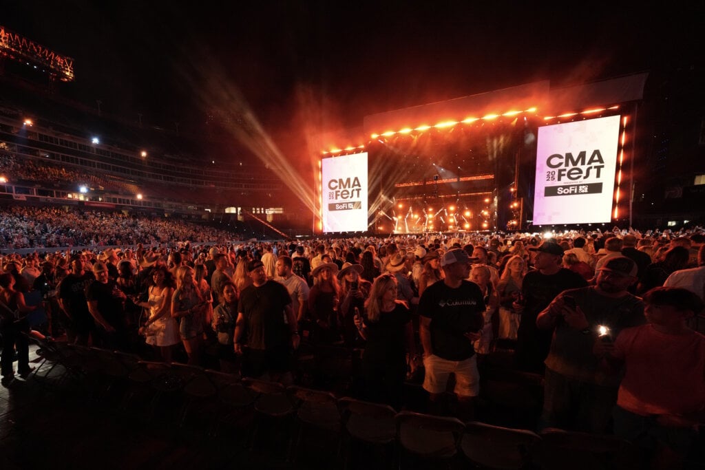 Nissan Stadium during the 2025 CMA Fest presented by SoFi in downtown Nashville; Photo by  John Russell/CMA