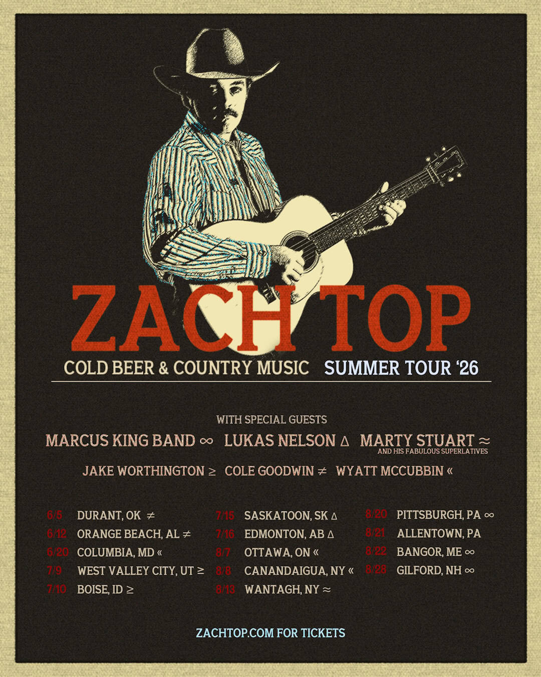 Zach Top Extends Cold Beer & Country Music Tour with New Summer Dates ...