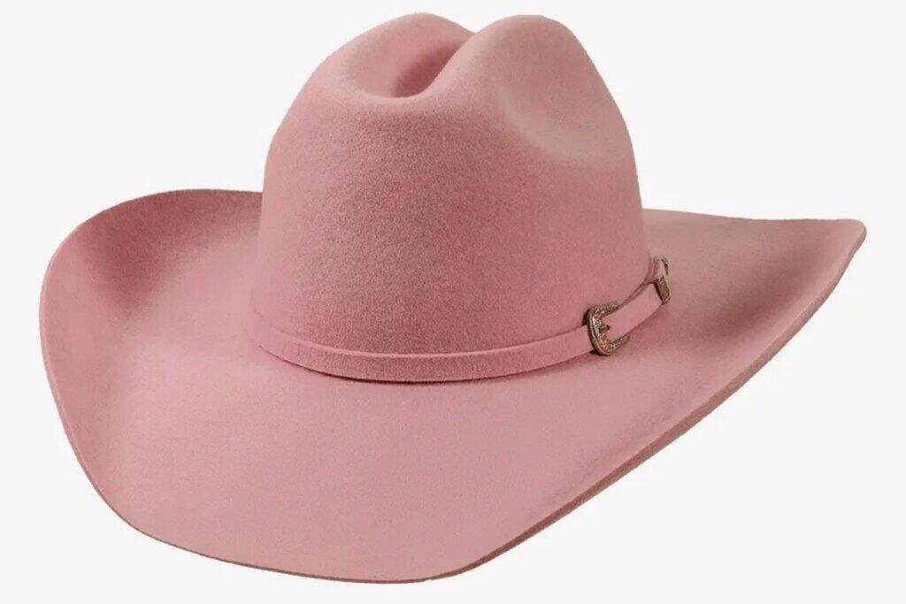 Cattleman Women’s Felt Cowgirl Hat with Western Hat Band in Cotton Candy Pink; American Hat Makers