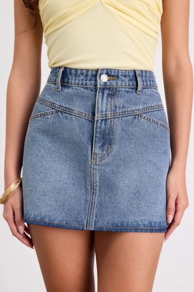 Lulus; Alaire Medium Wash Denim High-Rise Mini Skirt