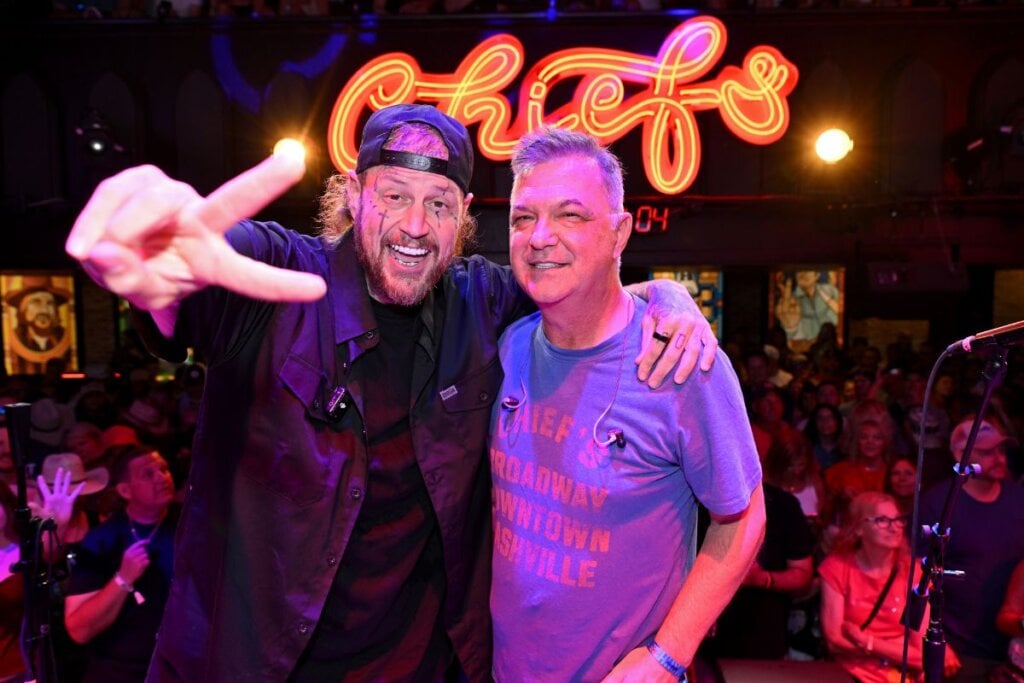 Jelly Roll and Buzz Brainard on SiriusXM's Music Row Happy Hour on The Highway; Photo by Jason Davis 