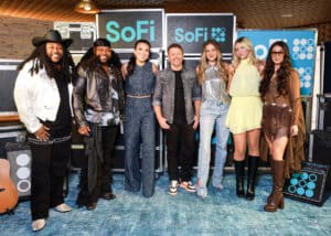 Brandon Campbell, Derek Campbell, Vivian Tu, Shane McAnally, Kelsea Ballerini, Karen Hardy, Shantaia; Photo by Ryan Northrop / BFA.com