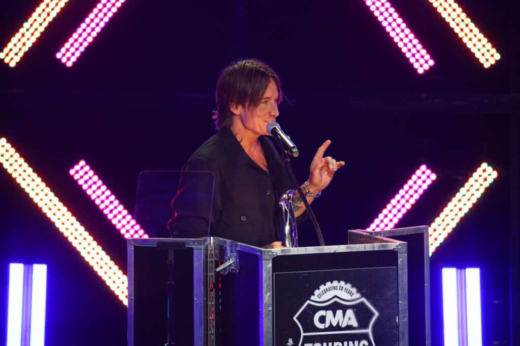 Keith Urban is surprised with the Founding President's Award at "The 20th Annual CMA Touring Awards" on Tuesday, June 2, 2026 at The Pinnacle in Nashville, TN; Photo by Kayla Schoen, CMA