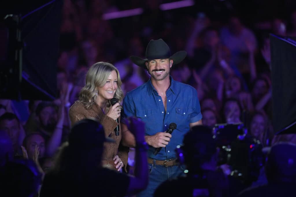 Riley Green and Lara Spencer host the 2026 CMA Fest presented by SoFi at Nissan Stadium on Friday June 5, 2026 in Downtown Nashville; Photo Courtesy CMA