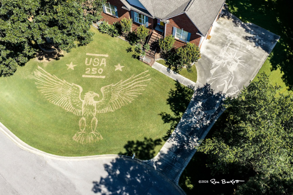 “USA 250” Eagle Lawn Art; Photo Courtesy of Ron Burkett