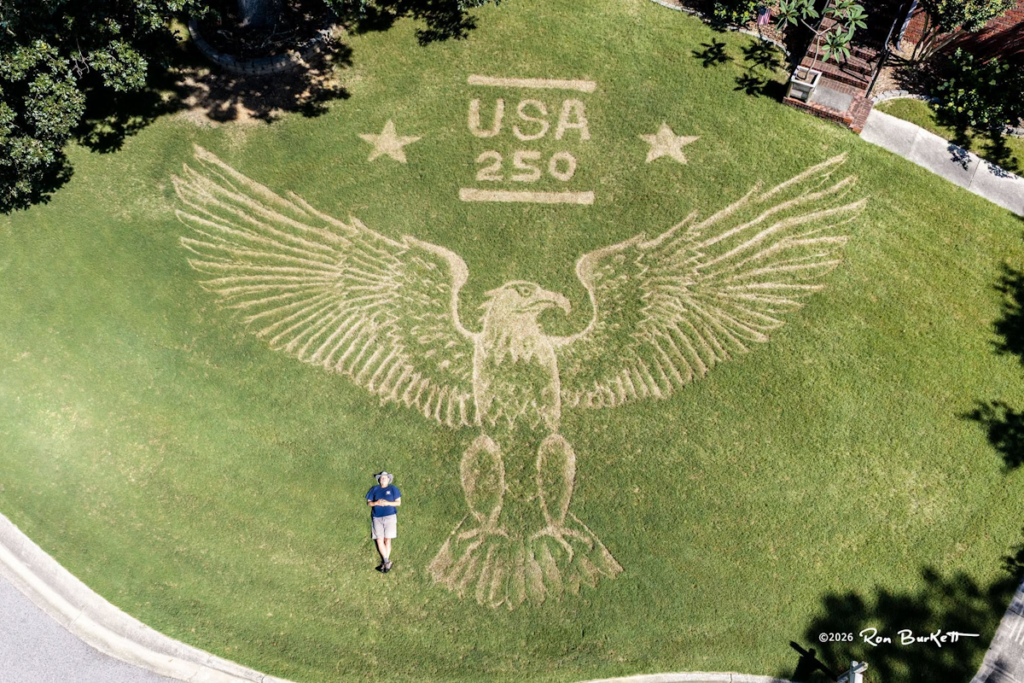 “USA 250” Eagle Lawn Art; Photo Courtesy of Ron Burkett