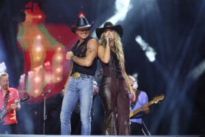 Tim McGraw performs with Lainey Wilson at Nissan Stadium on Saturday, June 6, 2026, during CMA Fest presented by SoFi in downtown Nashville.