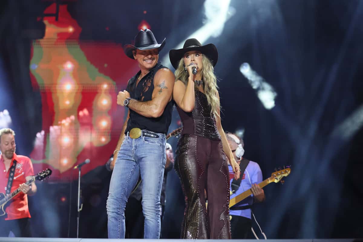 Tim McGraw performs with Lainey Wilson at Nissan Stadium on Saturday, June 6, 2026, during CMA Fest presented by SoFi in downtown Nashville.