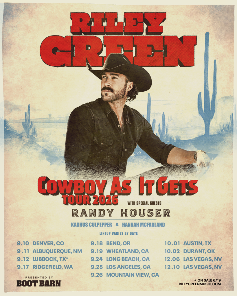 Riley Green Extends Biggest Tour Of His Career With Additional 2026 Dates