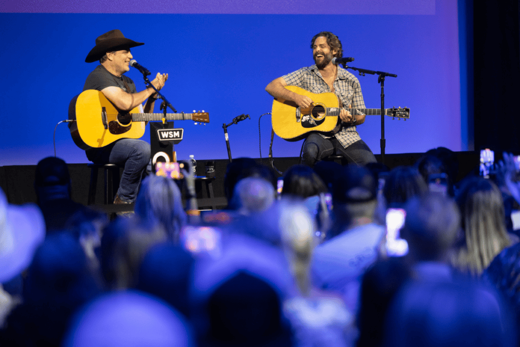 Thomas Rhett joined his dad in the post-show fan party in Studio A to celebrate his invitation to become an Opry member. Photos credit: © Grand Ole Opry, photos by Chris Hollo