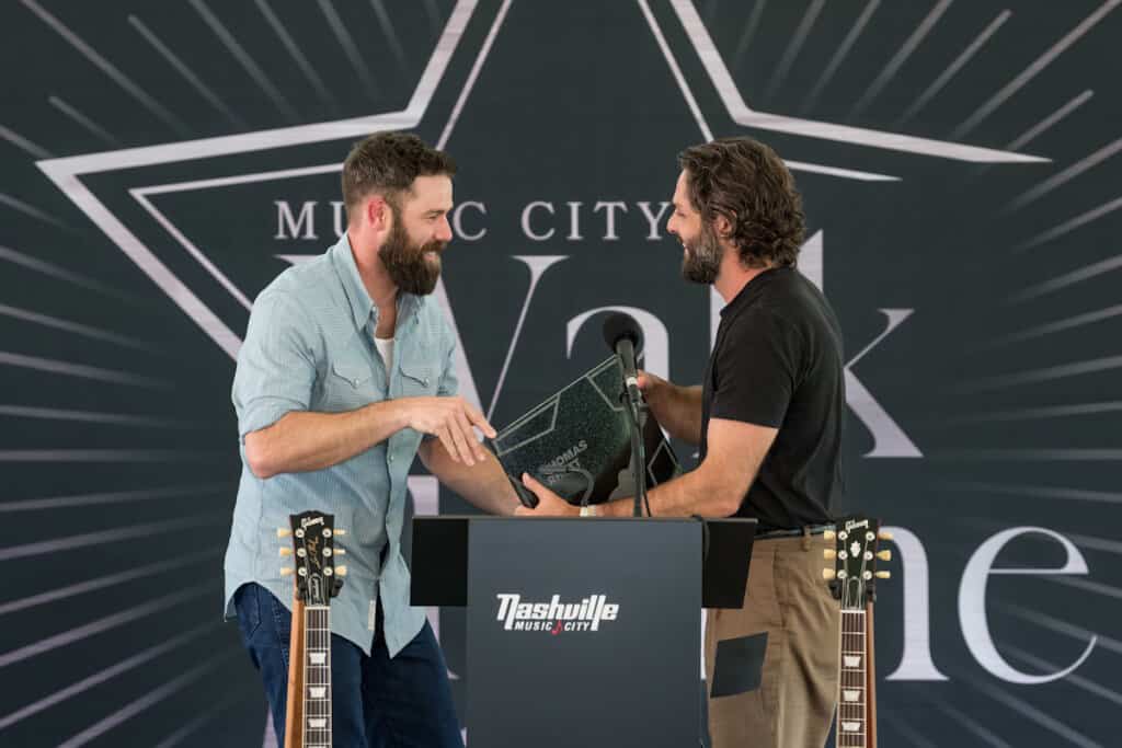 Jordan Davis, Thomas Rhett; Photo by Andrew Wendowski