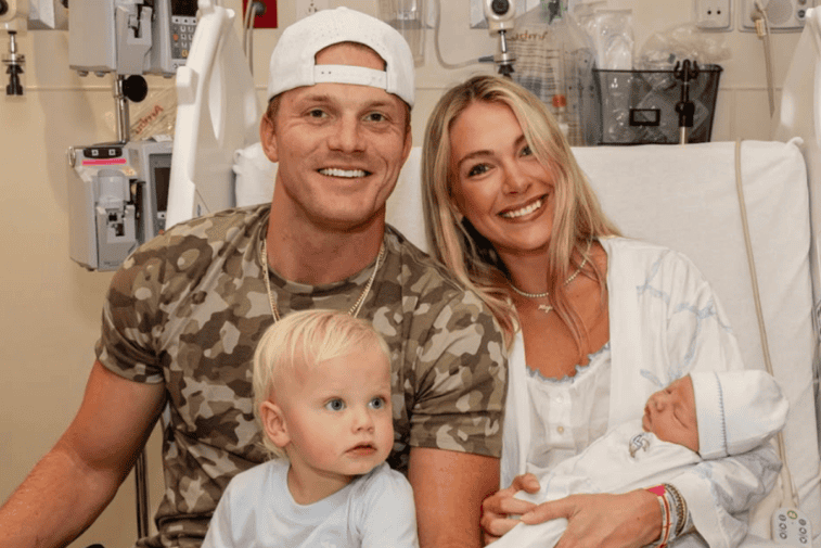 Parker McCollum with wife, Hallie Ray and sons, Rocker Tommy Light McCollum and Major Yancey Tyler McCollum
