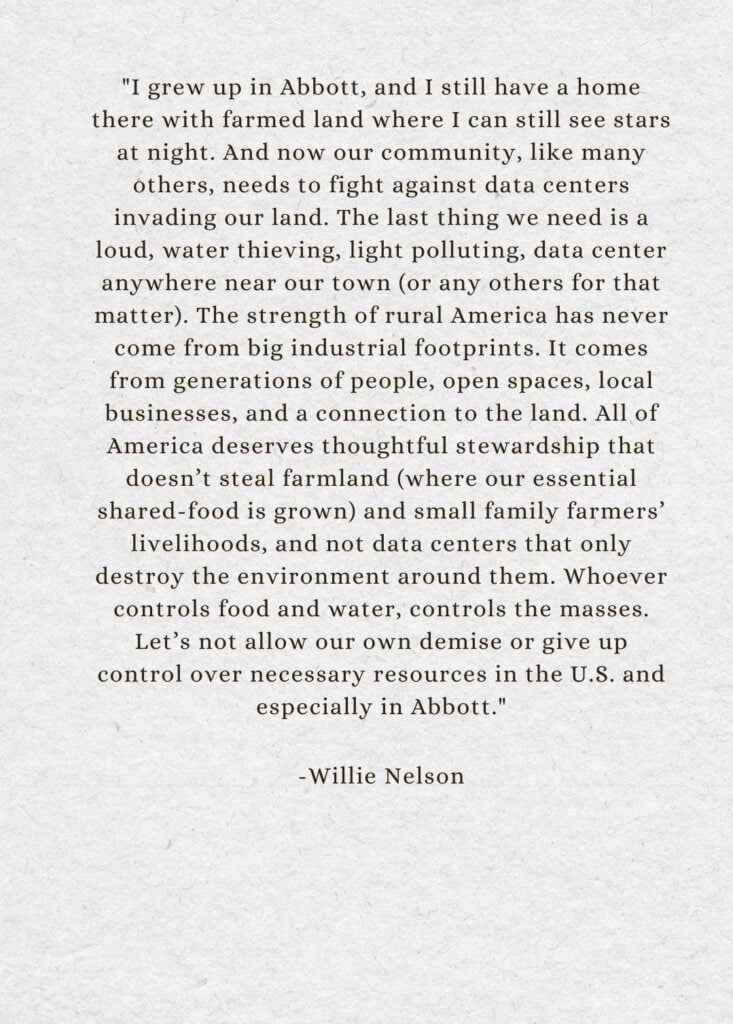 Willie Nelson Open Letter