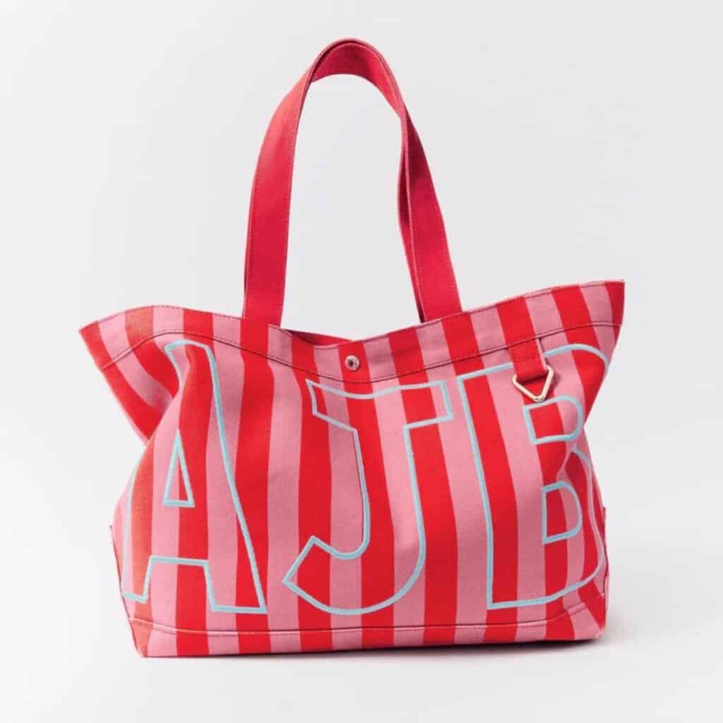 Striped Custom Alpha Tote; BaubleBar