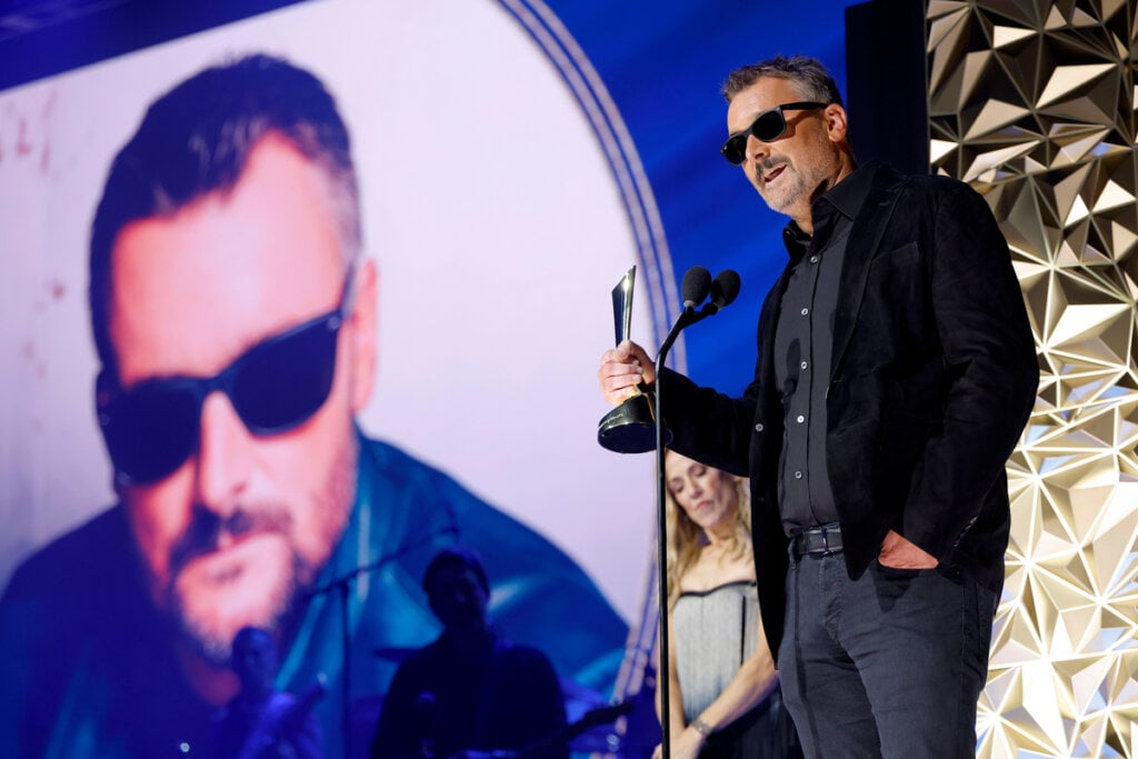 Eric Church accepts the ACM Lifting Lives Award onstage during the 19th ACM® Honors™ at The Pinnacle on August 19, 2026 in Nashville, Tennessee; Photo by Jason Kempin/Getty Images for ACM
