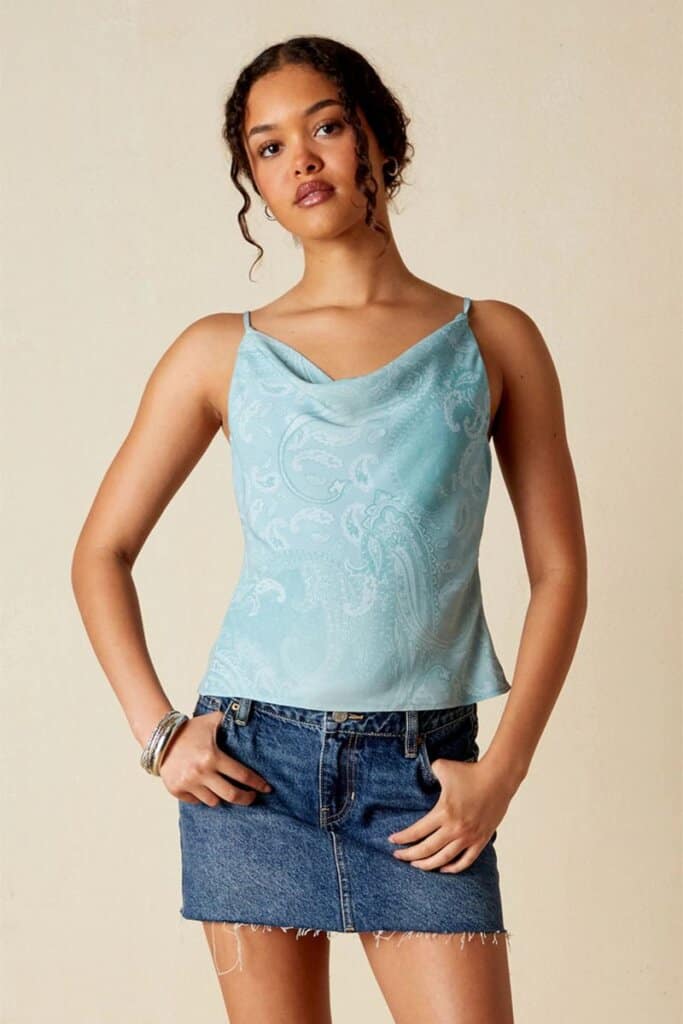 Your Favorite River Chiffon Cowl Neck Top; Pac Sun