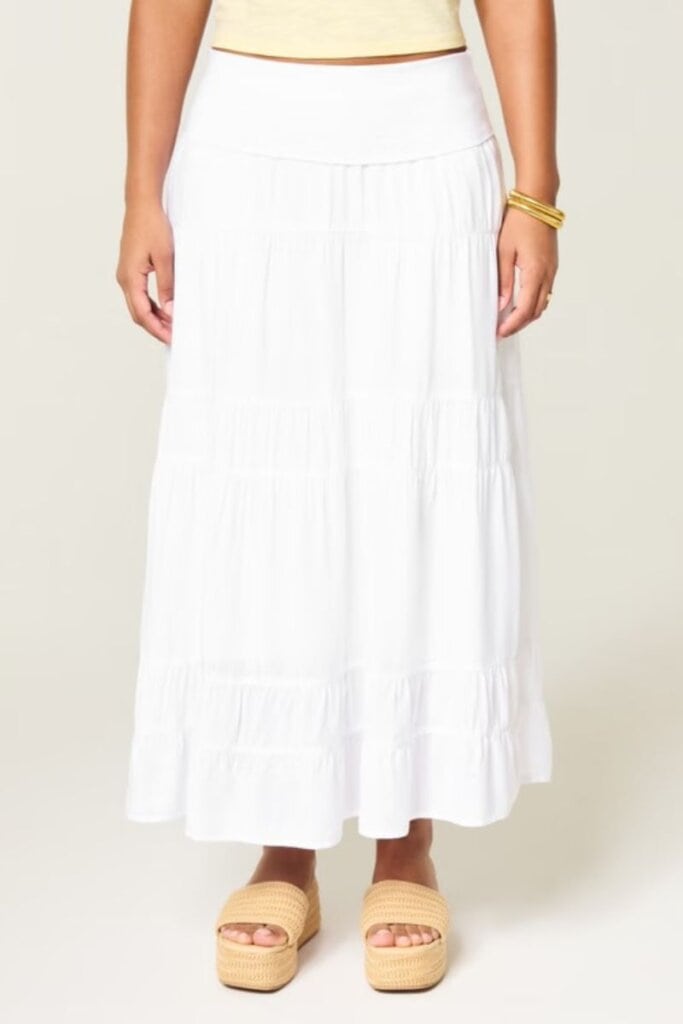 2-in-1 Convertible Maxi Skirt to Midi Dress; Hollister